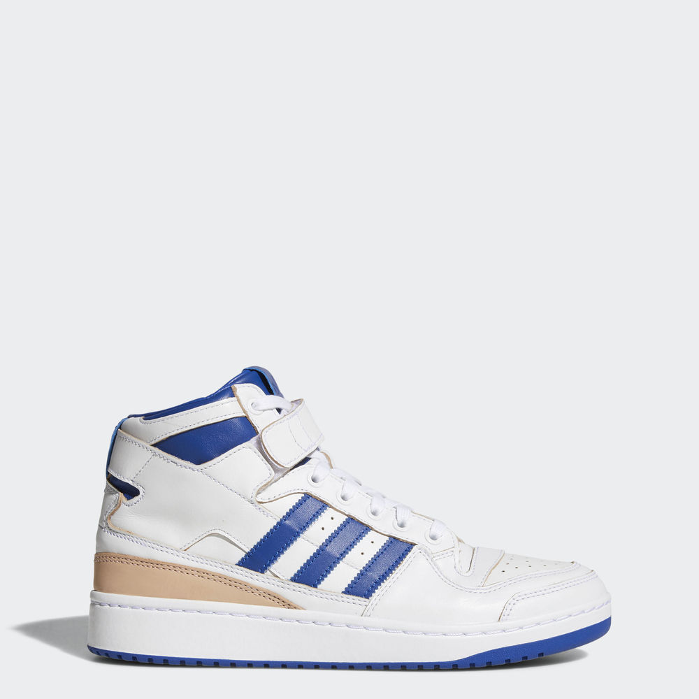 Adidas Forum Mid - Originals ανδρικα - Ασπρα/Μπλε Ρουά/Ασπρα,Μέγεθος: EU 36 – 54 2/3 (708KSXRO)